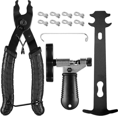 Multifunctionele Fiets Ketting Gereedschap Set - 12 in 1 Ketting Reparatie Kit voor 6-12 Speed Fietsen, Inclusief Kettingtang en Lock Pliers, Duurzaam en Handig voor Fietsers
