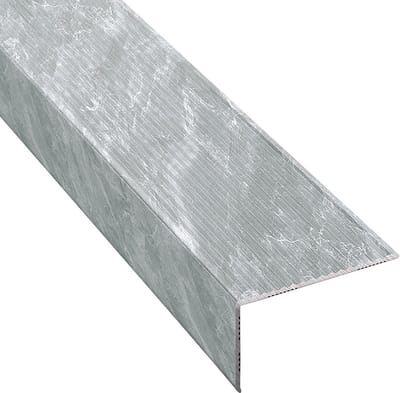 Traprandprofiel Aluminium Trapprofiel in Marmerlook, op maat Aanpasbare Trapneusafwerking voor Betonnen of Betegelde Traptreden, L-vormige Trapkantafwerking 100cm(Marble4)