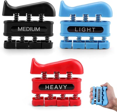 Handtrainers voor Vingers - 3 Stuks met Verschillende Gripsterkten voor Gitaar Oefeningen, Klimtraining en Fysiotherapie