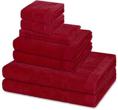 Ross Sonstiges 2 X washandjes 2 X gasten- 2 X douche- 2 X handdoek - in set 8 pack Rubin