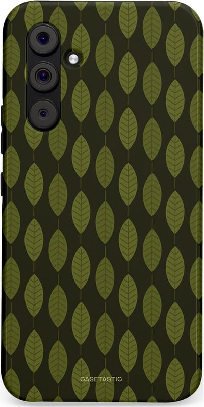 Casetastic hoesje geschikt voor Samsung Galaxy A54 (2023) 5G - Dubbellaagse bescherming - Donkergroene Bladerendek - Fashion Case - Zwart Donkergroen