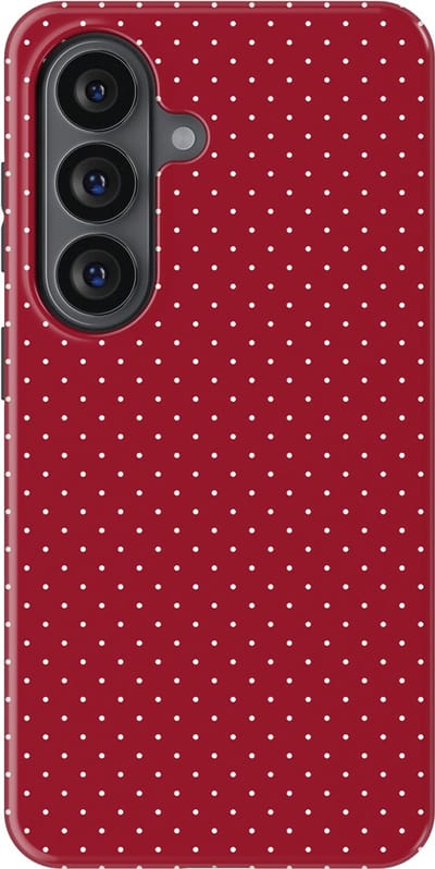 Micro Dots Tough Hoesje Samsung Galaxy S26 | Geschikt Voor Mag | Stippen Motief Backcover Samsung Galaxy S26 Red Velvet