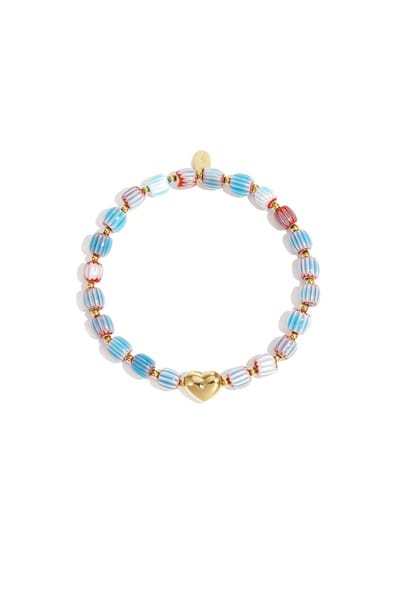 Armband van kralen met hartvormig centerpiece