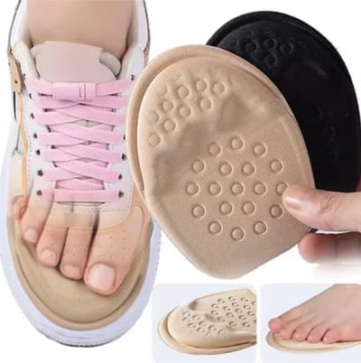 (2 stuks) – Beige Voorvoet Pads voor Vrouwen Hoge Hakken Halve Inlegzolen Voorvoet Antislip Pijnbestrijding Insert Schoenmaat Verminderen Vulmiddel voor Te Grote Schoenen