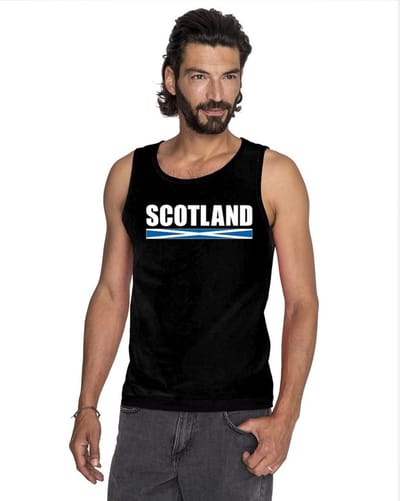 Zwart Scotland supporter mouwloos shirt heren - Schotland singlet shirt/ tanktop S