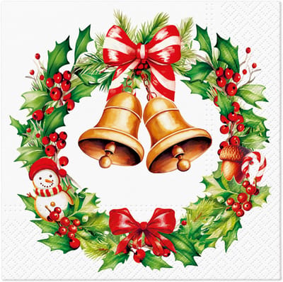 Lunch servetten Jingle Bells Bliss - PAW Decor - 33x33 cm