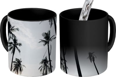 Magische Mok - Foto op Warmte Mokken - Koffiemok - Palmbomen - Zomer - Tropisch - Magic Mok - Beker - 350 ML - Theemok