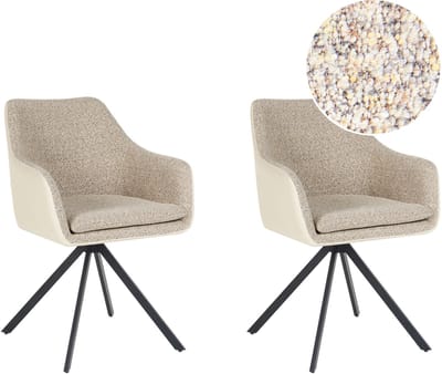 LITHIA - Set van 2 stoelen - Taupe - Polyester