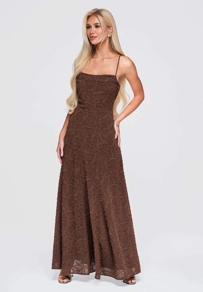 LARICA Jurk - Veters - Gebloemd - Jurk Bruin XS