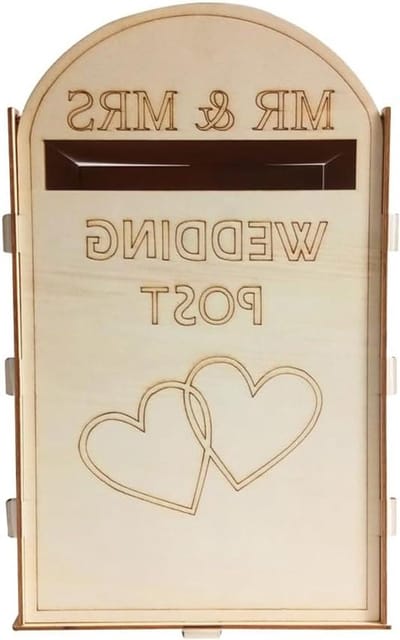 Bruiloft Kaartendoos - Houten Box - Wensen Verzamelen - Met Slot - 33 x 20.3 cm - Rustiek