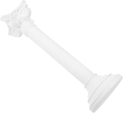 Romeinse Zuil Sculptuur - Griekse Pilaar Beeld - Interieur Decoratie - Handgemaakt Hars Vakmanschap - 24.50X8.00X8.00CM - Wit
