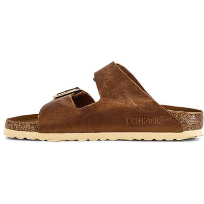 Birkenstock Arizona Grande Boucle Cuir Huilé Large Cognac Baskets Femme Marron 1011073 39