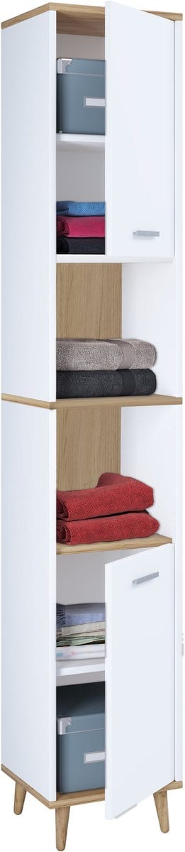 VCM Houten badkamermeubels Staande badkamerplank Badkamer Badkamermeubel Hoge kast Landos Houten badkamermeubels Staande badkamerplank Badkamer Badkamermeubel Hoge kast Landos