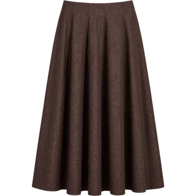 Hoge Taille A-Lijn Midi Denim Rok