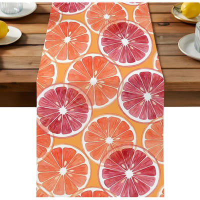Zomer Sinaasappel Citroen Vruchten Linnen Tafelkleed Feestdecoratie Herbruikbaar Keuken Eettafelkleed Bruiloftsdecoraties 150x33cm