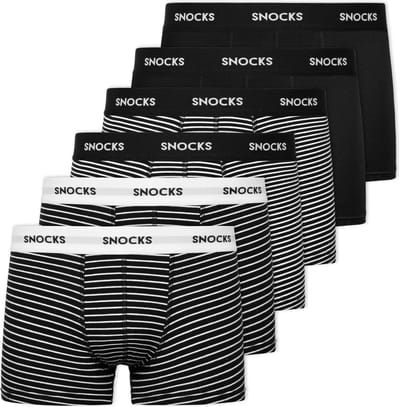 SNOCKS Boxershorts Heren - Gestreepte Boxershorts - Ondergoed Heren - Biologisch Katoen - Comfortabel & Duurzaam - 6 Stuks
