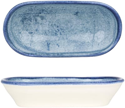 Kütahya Porselen Serveerschaal - Blue Stone - Porselein - 16x8 cm (180cc) - set van 2