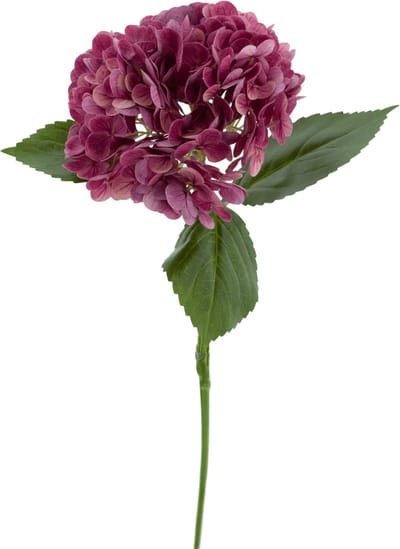 Easyplants | Kunstbloem Charlotte Hortensia Real Touch paars 55 cm | Zijde | Nepbloemen | paars | Onderhoudsvrij | Kant-en-klaar