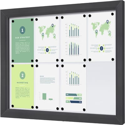 Outdoor Vergrendelbaar Notitiebord Slim 8 X A4 Anthracite - Syna SCTE8XA4PHC7016JS - Horeca & Professioneel