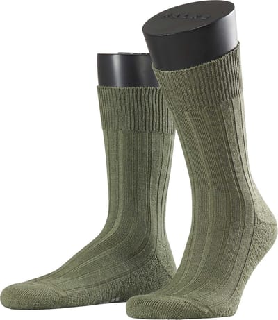 FALKE Teppich im Schuh eenkleurig wol sokken heren groen - maat 39-40