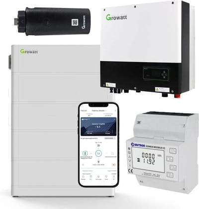 Growatt SPH5000TL3-BH-UP 5kW Hybride Omvormer Met 10,2 KWh Thuisbatterij
