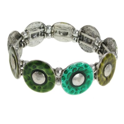 Behave - Rekarmband met groene cirkels - Boho accent - Grote maat