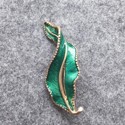 Retro Creatief Design Groene Bladeren Broches Voor Vrouw Student Feest Boom Plant Trui Hoed Corsage Broche Pin gray