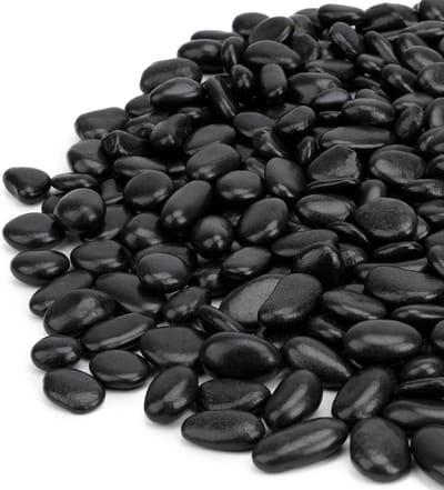 Gepolijste Decoratieve Zwarte Kiezels - Riviergrind voor Tuin en Decoratie (± 2,2 kg)