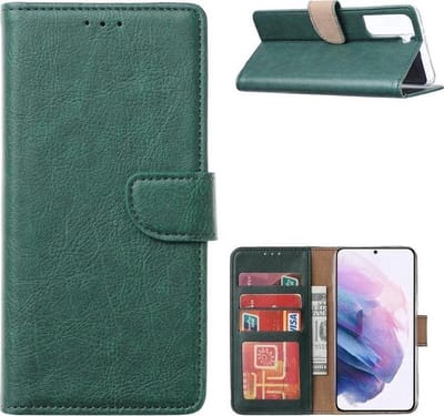 LuxeBass Boekhoesje geschikt voor OnePlus 9 - Groen - telefoonhoes - gsm hoes - telefoonhoesjes