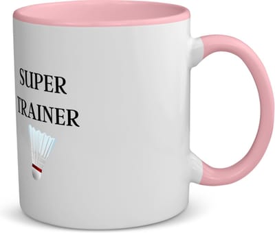 Akyol - super trainer koffiemok - theemok - roze - Sport - coach - badminton - trainer - geschenk - verjaardag - love gift - 350 ML inhoud