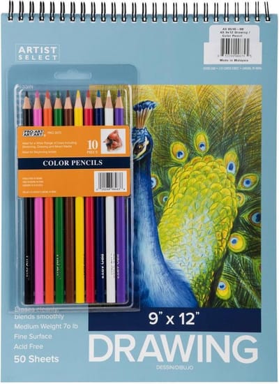 Pro Art - Schetsblok van 22x30cm + set kleurpotloden