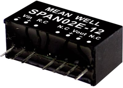 MEAN WELL SPAN02E-05 DC/DC-convertermodule 400 mA 2 W Aantal uitgangen: 1 x Inhoud 1 stuk(s)
