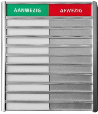 CombiCraft aanwezigheidsbord business Aanwezig-Afwezig 10 personen - per stuk