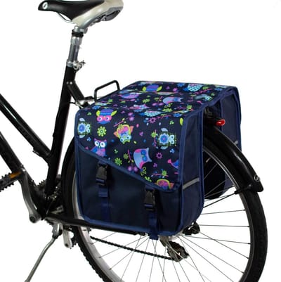 Dubbele Fietstas - Bagagedrager Tassen - Fietsen Boodschappen - Waterafstotend Materiaal - 26 Liter - Uilen