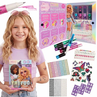 WOW Generation Afwasbare tatoeages, grote set om tatoeages te maken voor meisjes DIY