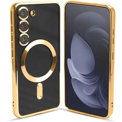 ShieldCase hoesje met camera cover - geschikt voor Samsung Galaxy S24 Plus / S25 Plus - MagSafe Samsung Galaxy S24 Plus / S25 Plus hoesje - camera bescherming - goud