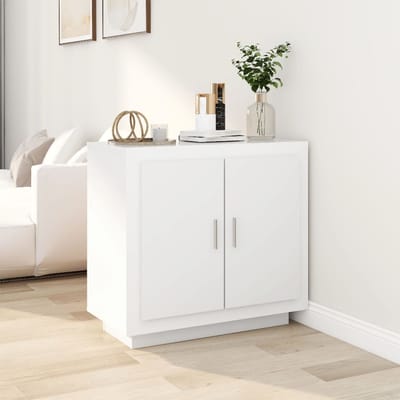 vidaXL - Dressoir - 80x40x75 - cm - bewerkt - hout - wit