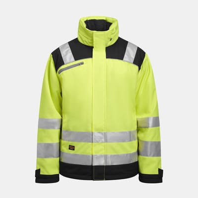 Jobman 1347 Hi-Vis Winter Jacket Star 65134707 - Geel/Navy - M