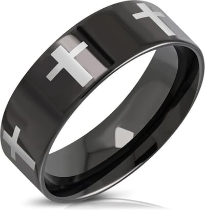 Amanto Ring Akeel - 316L Staal - 8mm - Maat 66-21mm