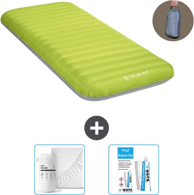 Intex Campingmat - 1-Persoons - 76 x 191 x 17 cm - Groen - Inclusief pomp - Hoeslaken en Reparatieset