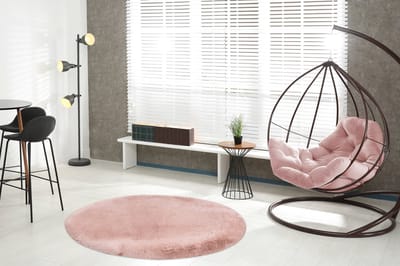 Lalee Heaven - Ronde Vloerkleed - Tapijt – Karpet - Hoogpolig - Superzacht -comfy Fluffy - rabbit fur- 160x160 cm Rond Baby roze