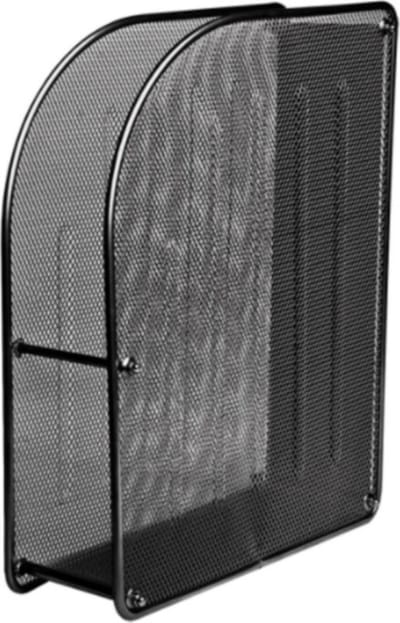 Tijdschriftenhouder - Lectuurbak - Magazineshouder - Metaal - Zwart - Forpus - Geperforeerd Metaal - A4 - 82mm - FO30549 - Magazine Case - Stehsammler - Porte-Revue A4 - Mesh Magazine File