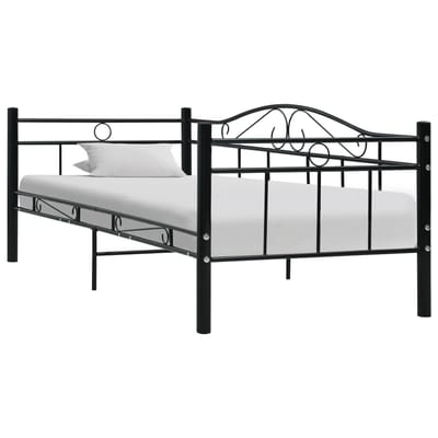 vidaXL - Bedbank - metaal - zwart - 90x200 - cm