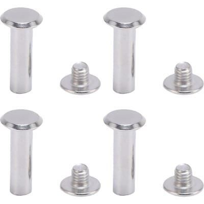 50 Paar Chicago Schroef M5 6x20x11mm Ronde Platte Kop Roestvrijstalen Schroefklinknagels voor Leerbewerking