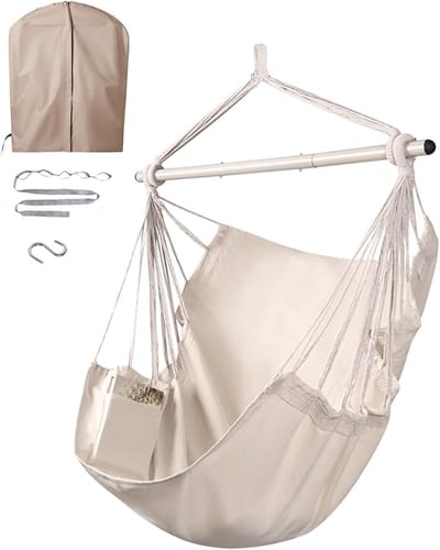 Luxe Hangstoel Set met Regenhoes - Comfortabele Schommel voor Binnen en Buiten tot 225 kg