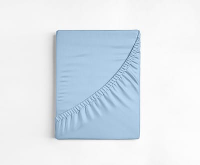 Excellence Katoen Satijn Topper 160x200cm + 15cm - Licht blauw