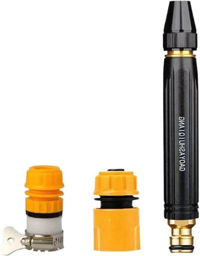 Waterslang Spuitmond - Reinigingssproeier Hogedruk - Auto en Tuin - Ergonomisch Handvat - 17 x 12 x 5 cm - Grijs