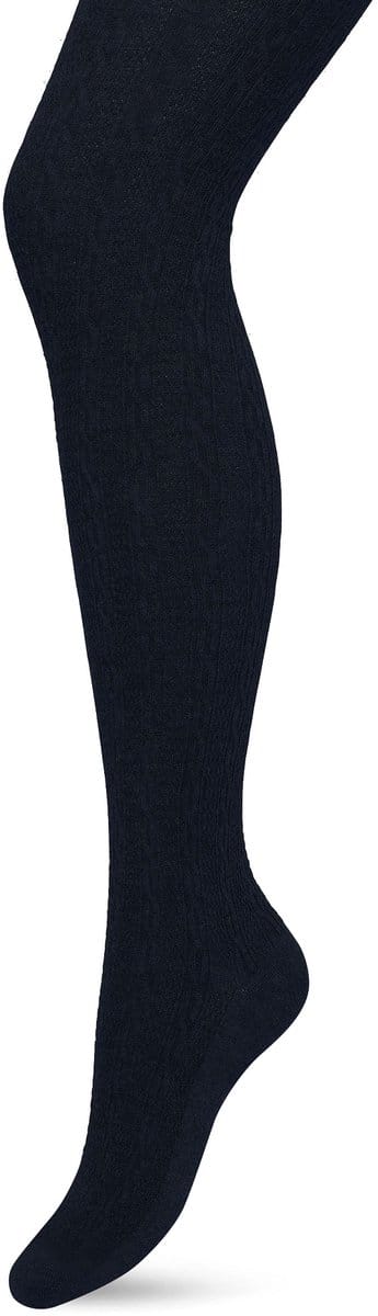 Bonnie Doon Bio Kabel Maillot Dames Donker Blauw maat S/M - Ingebreid Kabel patroon - Biologisch Katoen - Uitstekend draagcomfort - Classic Cable Tights - OEKO-TEX - Gladde Naden - Klassiek - Donkerblauw - Dark Blue - BP211903.111