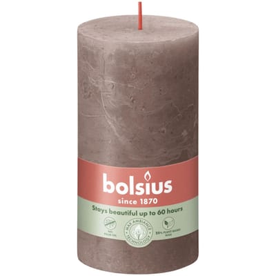 Bolsius Stompkaars Rustic Taupe Ø68 mm - Hoogte 13 cm - Taupe - 60 Branduren