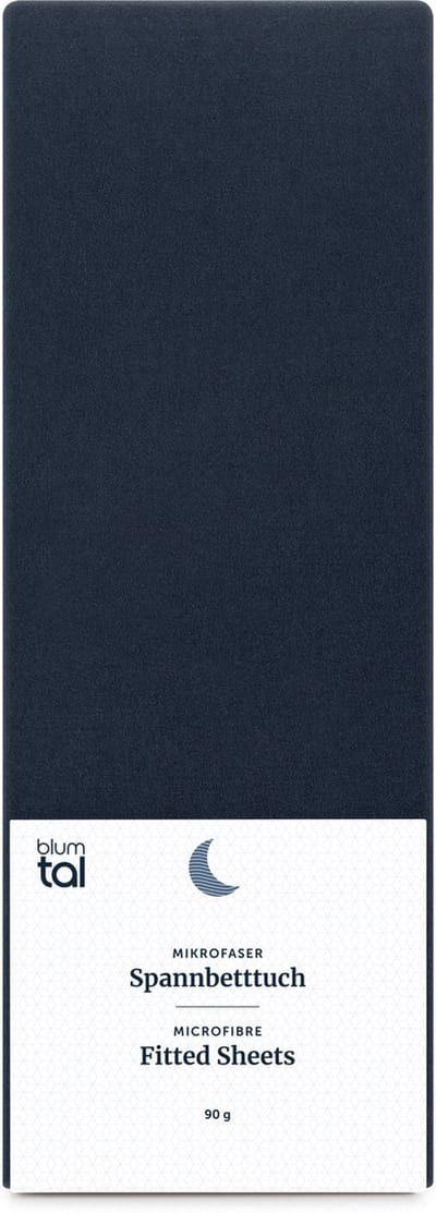 Blumtal Hoeslaken - Microfiber Hoeslakens - 90 x 200 x 30cm - Dark Ocean Blue - Blauw